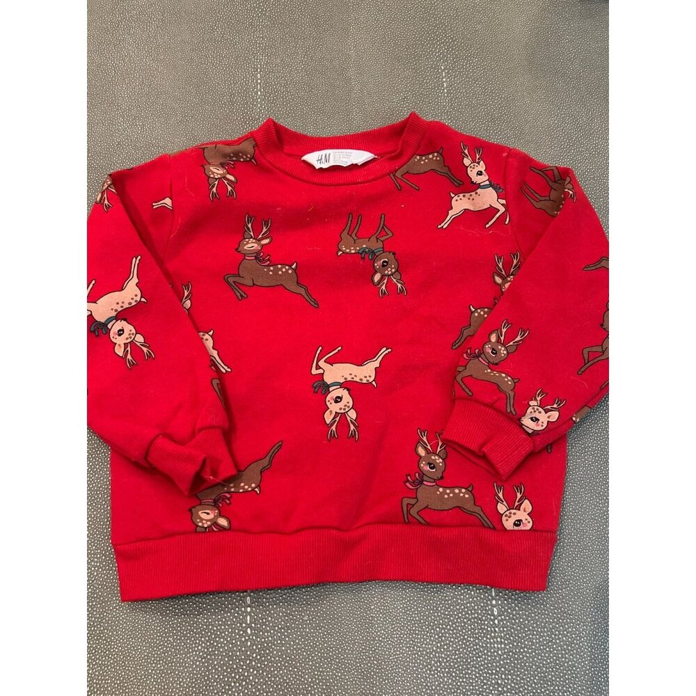 H&amp;M Leaping Reindeer 3T Sweatshirt EUC